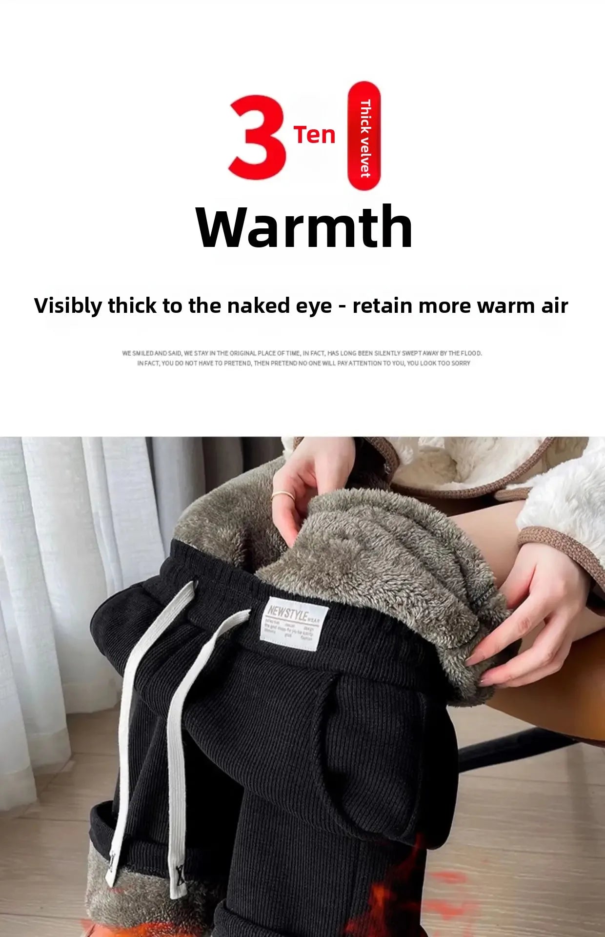 Pantalon Large Femme – Doublé Polaire, Style Sportif 2025