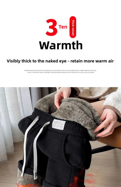 Pantalon Large Femme – Doublé Polaire, Style Sportif 2025