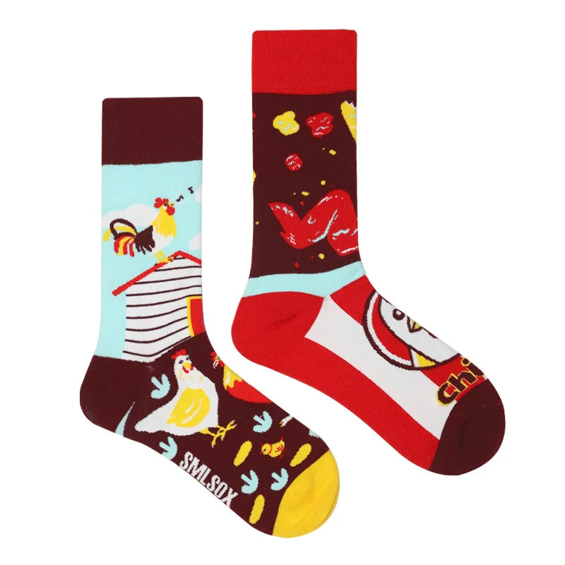 1 Pair Man Women Sock Original AB Tide Socks Colorful Cat Dog Koala Cow Cotton Socks Four Seasons Unisex Socks for Birthday Gift