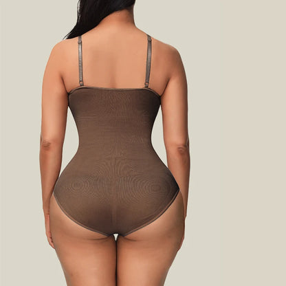 Combinaison gainante sillouhette fine, bretelle spaghetti / V Neck Spaghetti Strap Bodysuits Compression Body Suits Open Crotch Shapewear Slimming Body Shaper Smooth Out Bodysuit Shaper