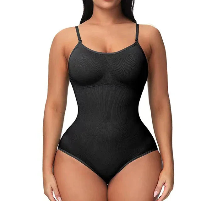 Combinaison gainante sillouhette fine, bretelle spaghetti / V Neck Spaghetti Strap Bodysuits Compression Body Suits Open Crotch Shapewear Slimming Body Shaper Smooth Out Bodysuit Shaper