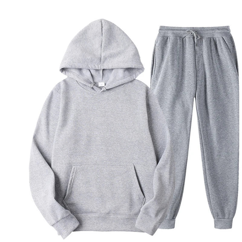 Autumn Men Digital Printing Tracksuit 2 Pieces Sets Hooded Sweatshirt +Drawstring Pants Male Hoodies Running Sportswear Men