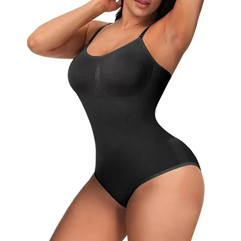 Combinaison gainante sillouhette fine, bretelle spaghetti / V Neck Spaghetti Strap Bodysuits Compression Body Suits Open Crotch Shapewear Slimming Body Shaper Smooth Out Bodysuit Shaper