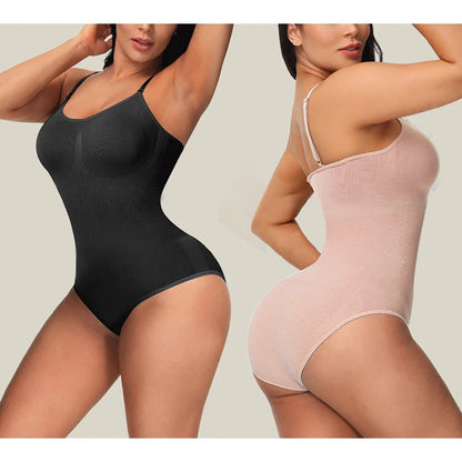 Combinaison gainante sillouhette fine, bretelle spaghetti / V Neck Spaghetti Strap Bodysuits Compression Body Suits Open Crotch Shapewear Slimming Body Shaper Smooth Out Bodysuit Shaper