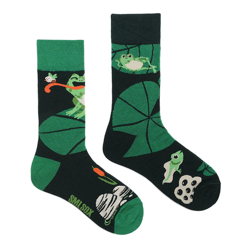 1 Pair Man Women Sock Original AB Tide Socks Colorful Cat Dog Koala Cow Cotton Socks Four Seasons Unisex Socks for Birthday Gift