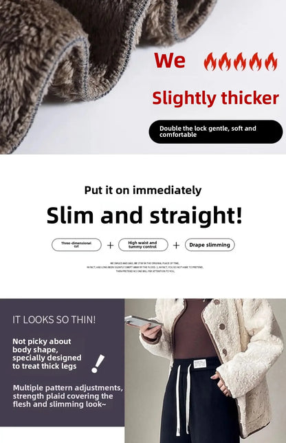 Pantalon Large Femme – Doublé Polaire, Style Sportif 2025