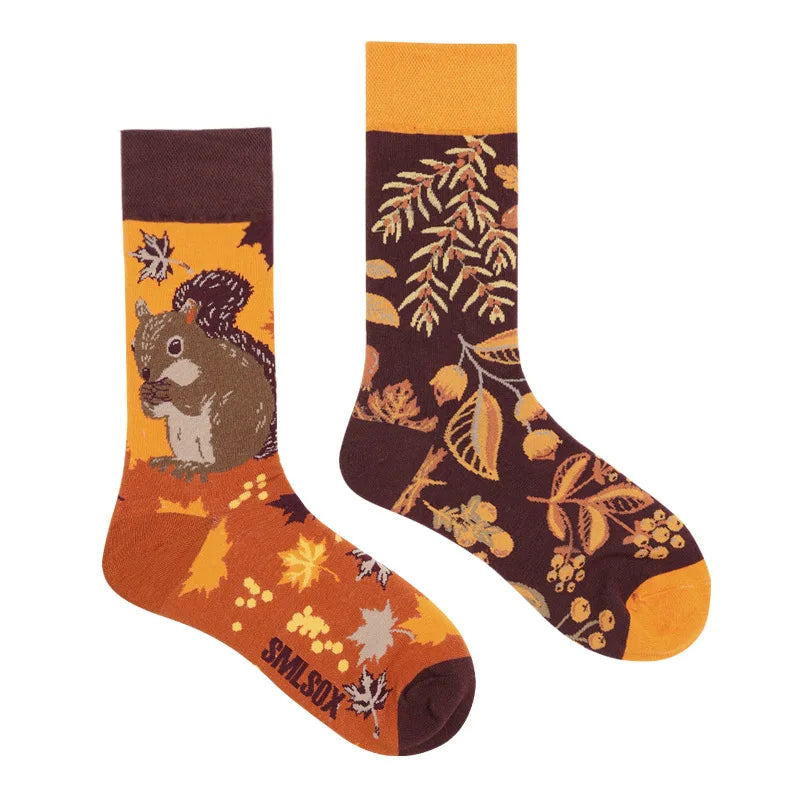 1 Pair Man Women Sock Original AB Tide Socks Colorful Cat Dog Koala Cow Cotton Socks Four Seasons Unisex Socks for Birthday Gift