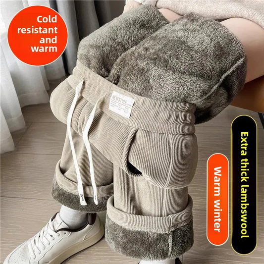 Pantalon Large Femme – Doublé Polaire, Style Sportif 2025