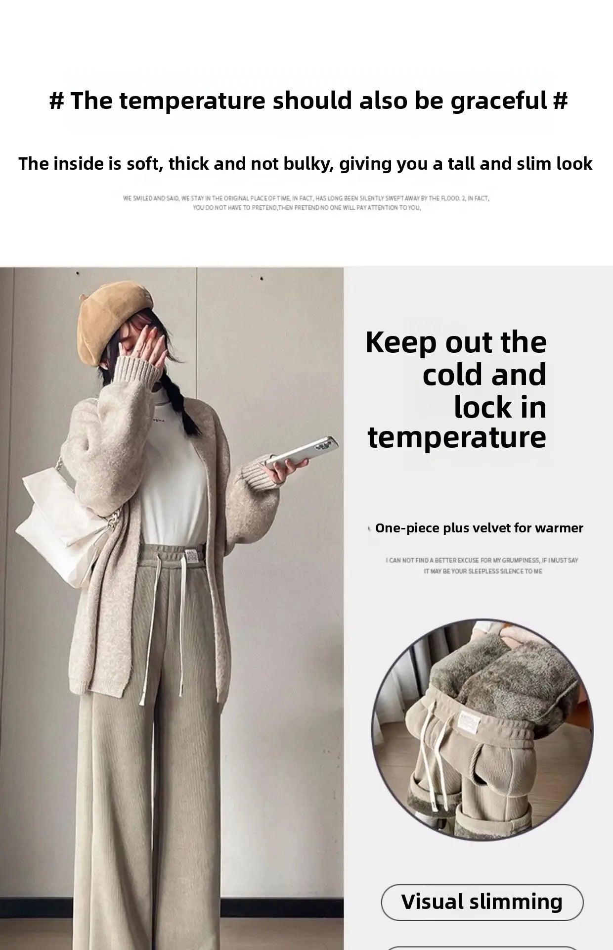 Pantalon Large Femme – Doublé Polaire, Style Sportif 2025