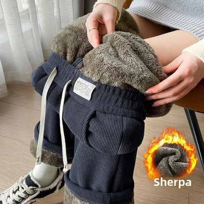 Pantalon Large Femme – Doublé Polaire, Style Sportif 2025