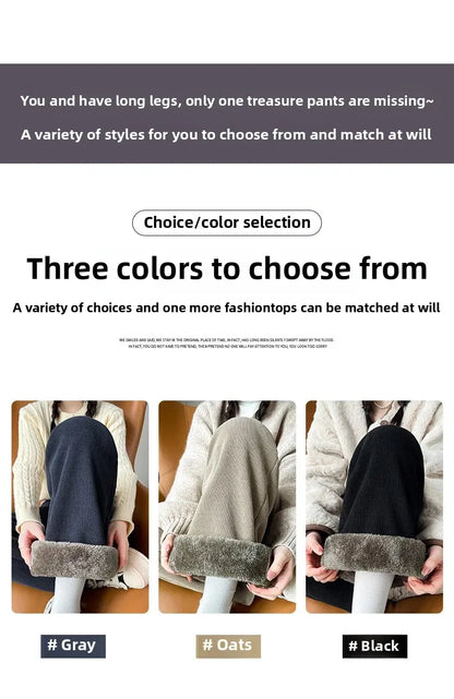 Pantalon Large Femme – Doublé Polaire, Style Sportif 2025