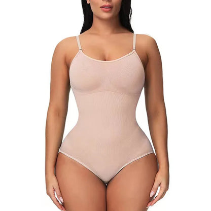 Combinaison gainante sillouhette fine, bretelle spaghetti / V Neck Spaghetti Strap Bodysuits Compression Body Suits Open Crotch Shapewear Slimming Body Shaper Smooth Out Bodysuit Shaper