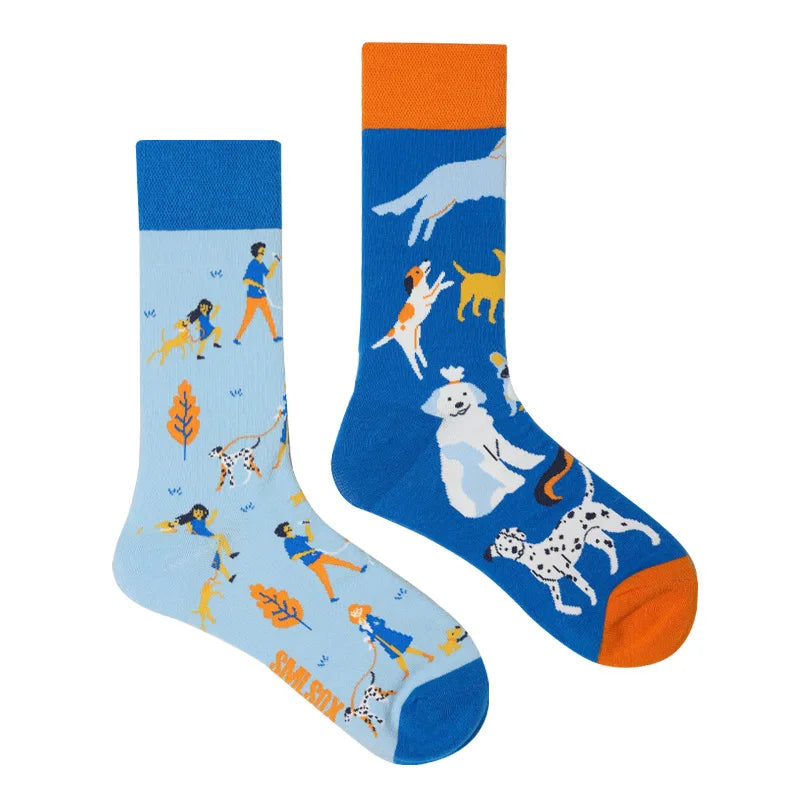 1 Pair Man Women Sock Original AB Tide Socks Colorful Cat Dog Koala Cow Cotton Socks Four Seasons Unisex Socks for Birthday Gift